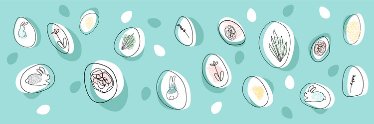 trendy header design with different hand drawn vector image