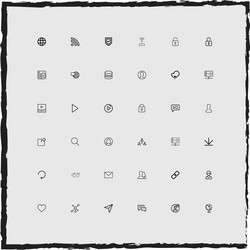 web simple linear icons set vector image