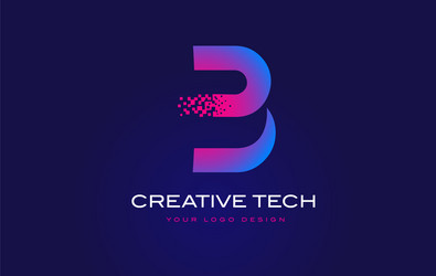 Pink blue b alphabet letter logo design icon Vector Image