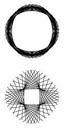 circle circular form and matching angular edgy vector image