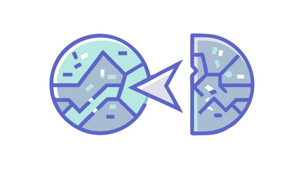 data merge and digital integration design vector image