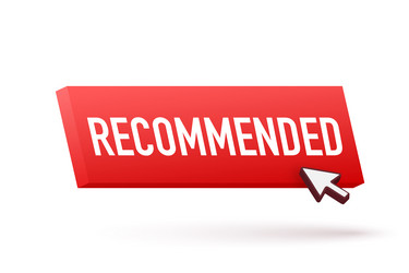 flat recommended button for web marketing design vector image