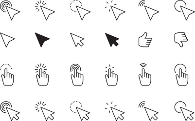 Hand Cursor Pointer UI Arrow vector image
