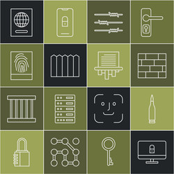 set line lock on computer monitor bullet bricks vector image