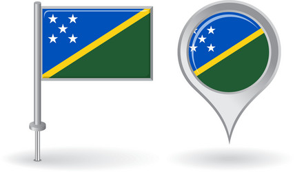 solomon islands pin icon and map pointer flag vector