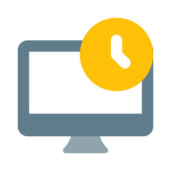 time displayed on the computer desktop vector image
