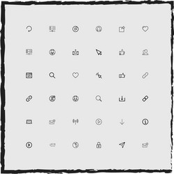 web simple linear icons set vector image
