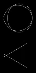 circle circular form and matching angular edgy vector image