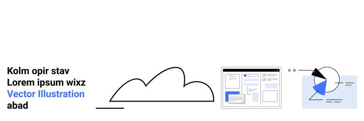 cloud computing concept with dashboard data vector image
