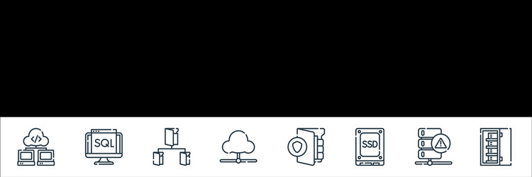 database and servers line icons linear set vector image