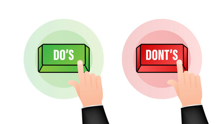 do s and don ts button flat simple thumb up vector image