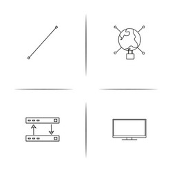 internet security simple linear icons set vector image