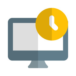 time displayed on the computer desktop vector image