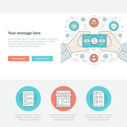 Flat line business concept web site header vector