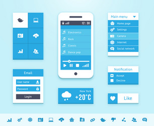 mobile os ui interface elements vector