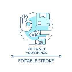 pack and sell your things turquoise concept icon vector