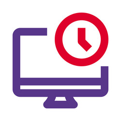time displayed on the computer desktop vector image