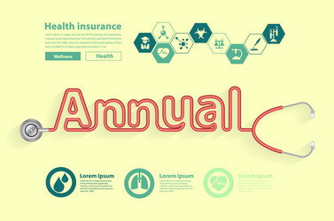 annual checkup ideas concept with stethoscope vector