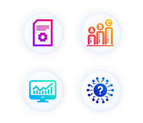 file settings statistics and graph chart icons vector image
