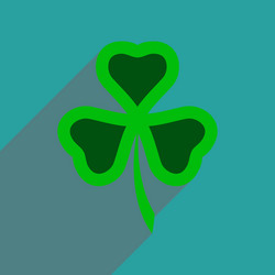 flat web icon with long shadow clover vector image