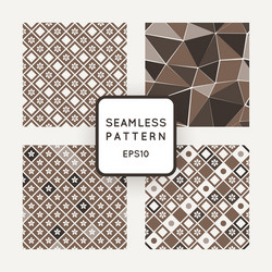set of four abstract seamless patterns vector image
