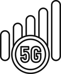 5g mobile icon outline style vector