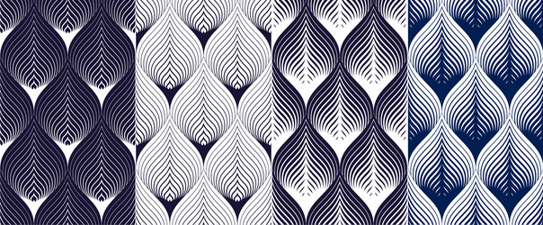 abstract lines geometric seamless patterns set vector image