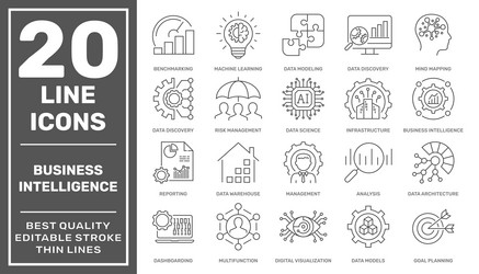 Business intelligence tools set Royalty Free Vector Image