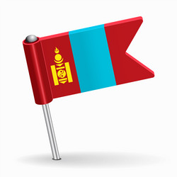 Mongolian Flag Map Pointer vector image