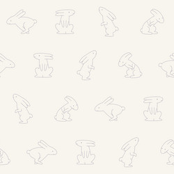 outline rabbit seamless pattern background vector image