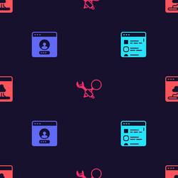 set browser files create account screen vector image