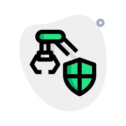 shield protected robotic arm machine in factory vector image
