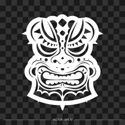 Totem in the shape of a face made patterns vector