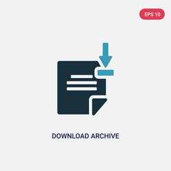 Two color download archive icon from user vector