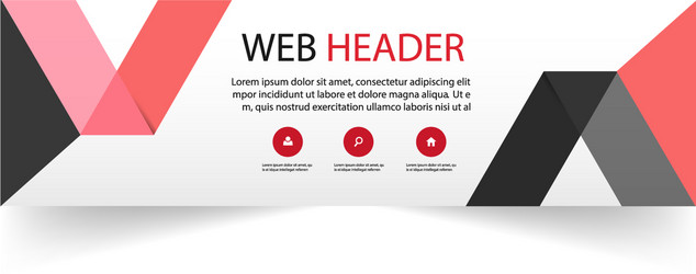 web header modern red black ribbon background vect vector image