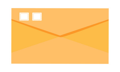 Closed envelope with postmarks semi flat color vector