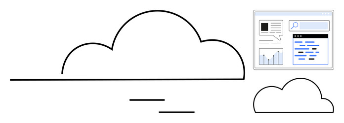 cloud computing concept with data dashboard vector image