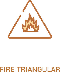 Fire triangular concept 2 colored icon simple vector