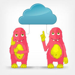 Funny monster cloud service vector