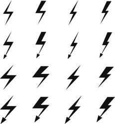 Lightning icon set Royalty Free Vector Image - VectorStock