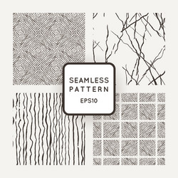 set of seamless patterns with grungy hand vector image