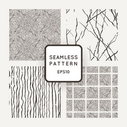 set of seamless patterns with grungy hand vector