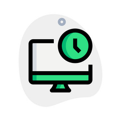 time displayed on the computer desktop vector image