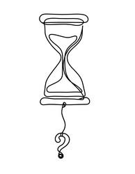 abstract clock with question mark as line drawing vector