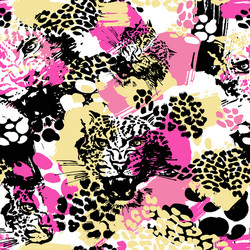 leopard exotic cat seamless pattern vector