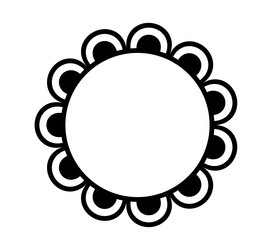 scalloped edge circle frame simple round vector image