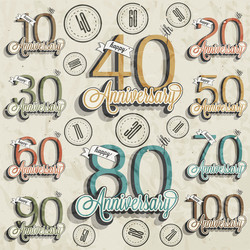 set of vintage numbers Vector Image