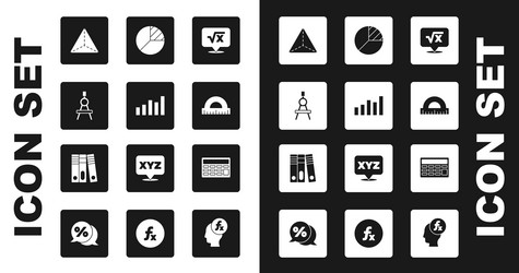set square root of x glyph graph schedule chart vector image