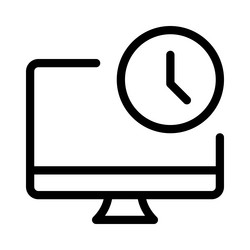 time displayed on the computer desktop vector image