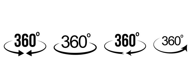 Angle 360 degrees sign icon Royalty Free Vector Image
